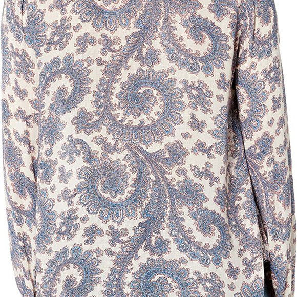 NWT Luck Brand Paisley Button Front Blouse - Picture 4 of 12